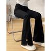 Black High-Waisted Slimming Micro-Flare Jeans for Plus-Size Pear-Shaped Women - 2025 Autumn Collection