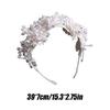 Floral Hand Beaded Pearls Headbands Bridal Hairband Shimmering Pearls for Bride Wedding Props Bride Costume