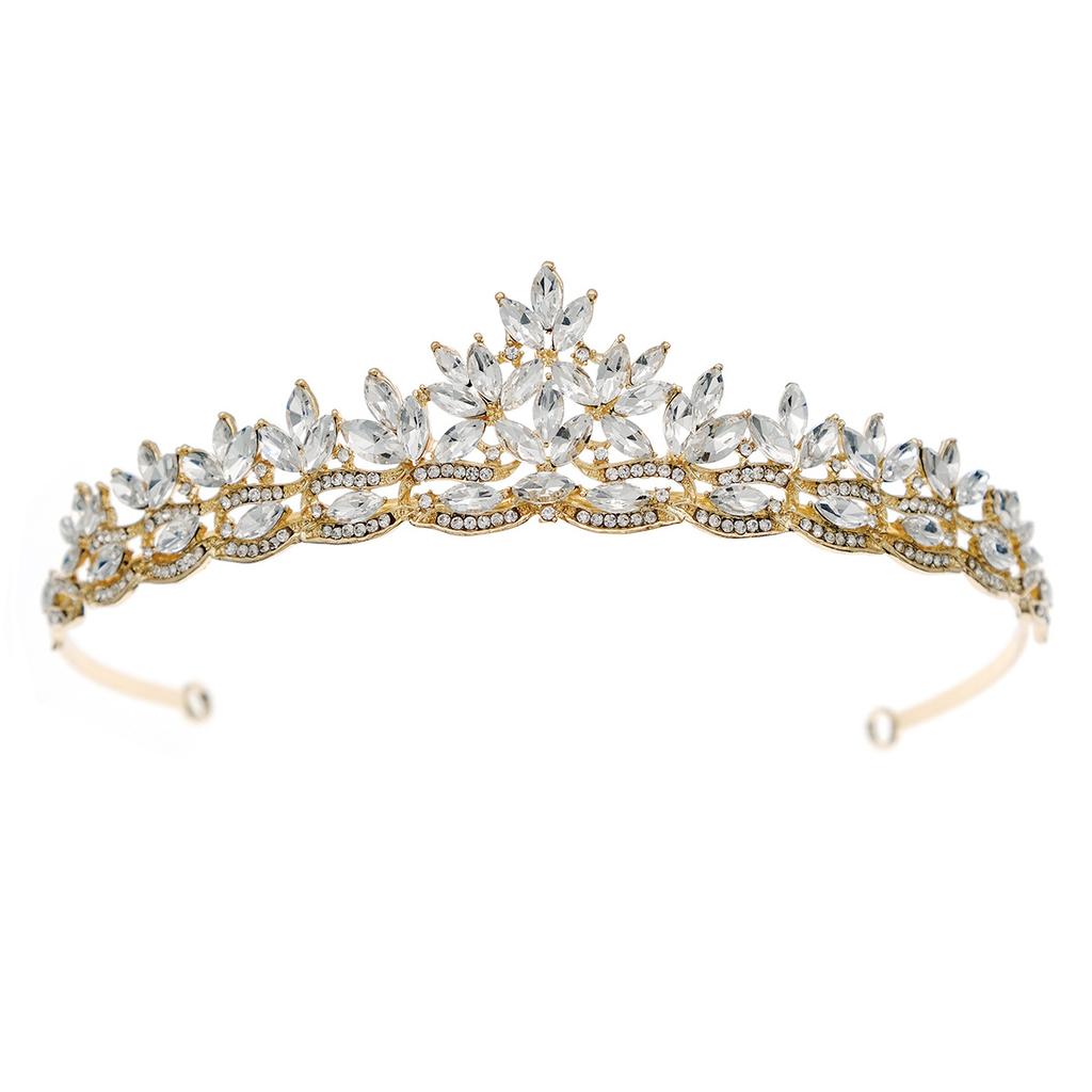 Bridal Crown Hair Accessories Princess Birthday Crown Korean Wedding Jewelry Alloy Marquise Rhinestone Children's Crown