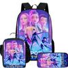 High School Student Casual Simple Schoolbag Large Capacity Backpack Lightweight Cartoon Backpack Kpop Witch Hunter Three-Piece Set