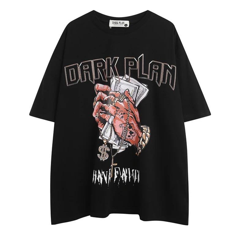 

Винтажная футболка с забавным принтом хип-хоп уличных танцев, держащего доллар в руке, с коротким рукавом, 100% хлопок, мужская, повседневная, для спортзала S чёрный