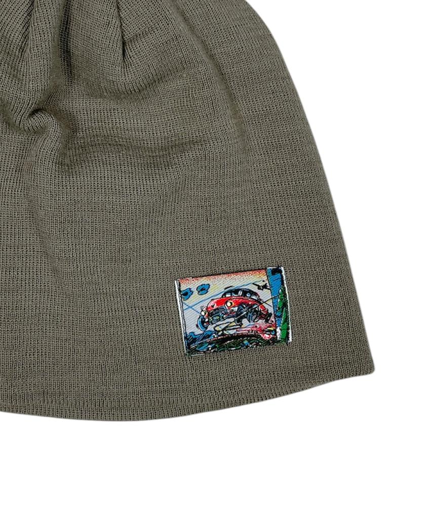 SK8ER ROCK Vintage Label Beanie ((Latte))