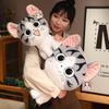 Kawaii Cheese Cat Plush Doll Black and White Standing Cheese Cat Plush Toy Soft Stuffed Cotton To Accompany The Sleeping Doll