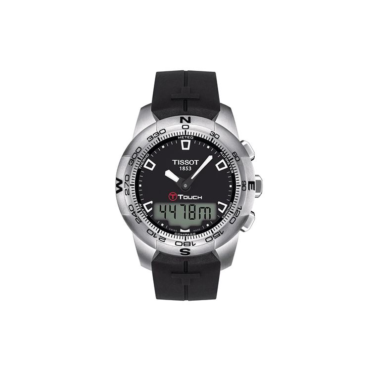 Tissot T-Touch Expert Solar Series Quartz Movement 100m Water Resistant Watch Men Watches Black T047.420.17.051.00 Black Dial