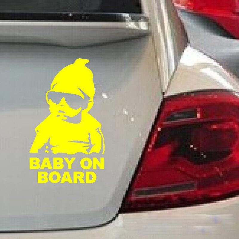 

14x9 см BABY ON BOARD крутые задние светоотражающие солнцезащитные очки для детей, автомобильные наклейки, предупреждающие наклейки