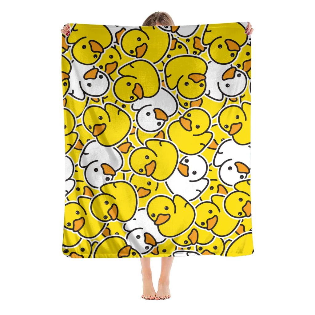 Cute Little Yellow Duck Blanket Rubber Duck Pattern Flannel Blanket Children'S Blanket Living Room Nap Small Blanket