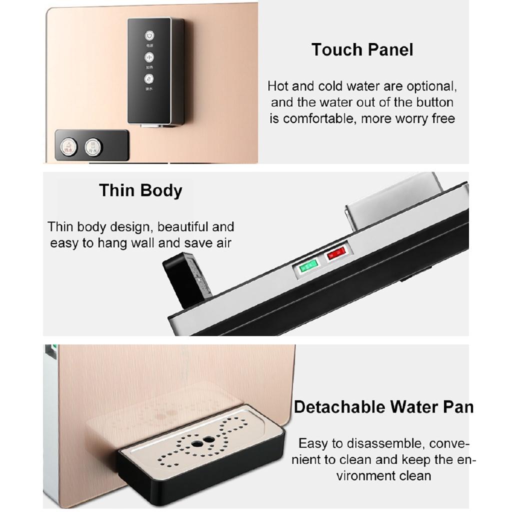 220V Water Cooler Drinking Fountain Electric Water Dispenser Multifunctional Hot/Cold/Ice Wall Mounting Water Heater