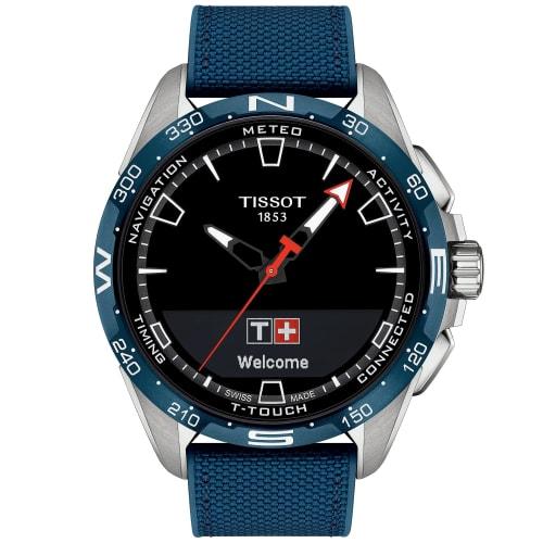 Tissot Men's T-Touch Connect Solar Watch with Black Dial and Fabric Strap (T1214204705106) - Officially Imported