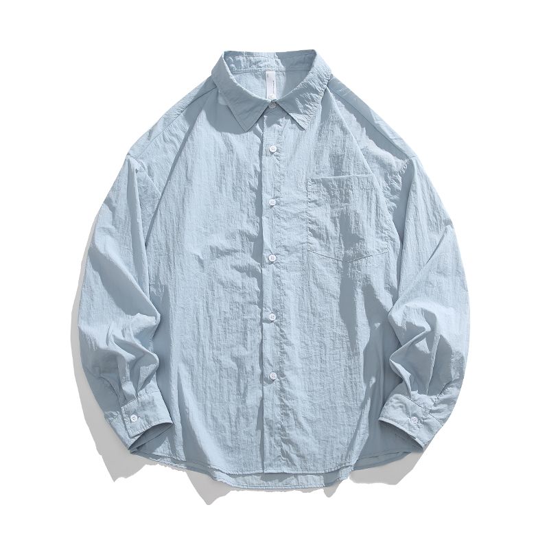 

Medm Beprp American UPF50 + Sun Protection Shirts Men and Women Couple High Sense Wind Shield Mountain Lapel Clothes 2880 Glacier Blue M(Recommendation 60-72.5kg)