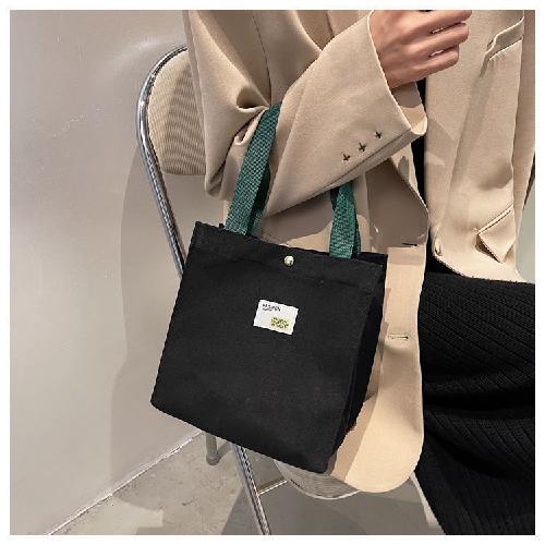 Einfache Lunchtasche in Unifarbe, tragbare kleine Stofftasche aus Segeltuch, tragbare Tasche aus Segeltuch, Tasche zur Aufbewahrung von Kleinkram