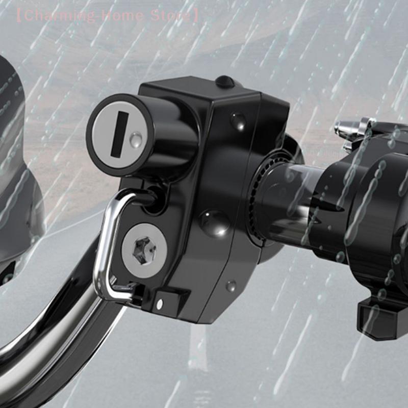 22-28MM Universal Motorcycle Helmet Pipe Clamp Hook Lock With 2 Keys+Installation Tool For Bike Moto Scooters Anti Theft Padlock