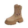 New Retro Hot Girl Western Cowboy Short Boots Hollow Breathable Heightened Martin Boots