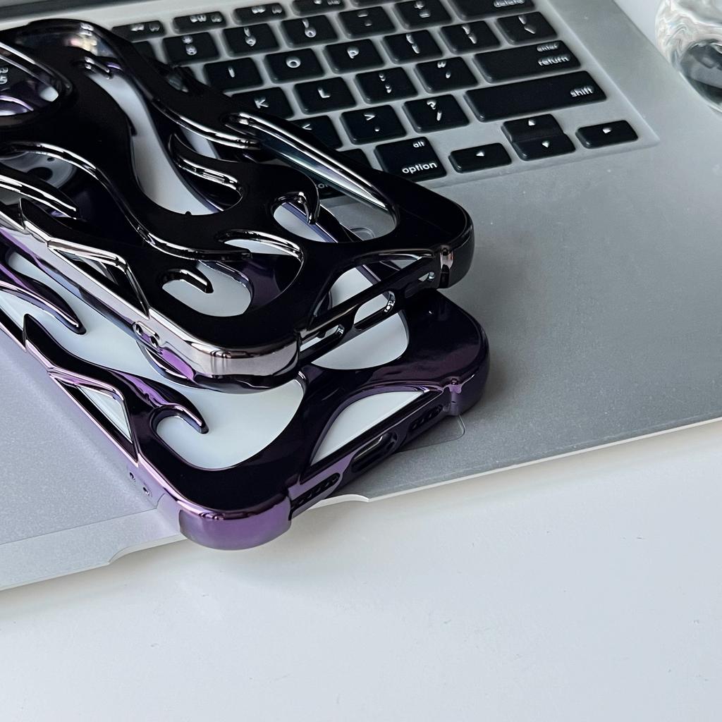 Luxury Heat Dissipation Hollow TPU Case for 11-16 Pro Max Electroplated Fire Designer Shockproof Ins Style 10 Colors