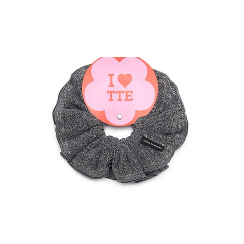 THREE TO EIGHTY GLITTER SCRUNCHIE GREY