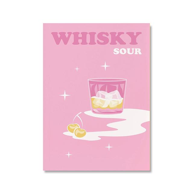 Vintage Cocktail Beverage Poster Whiskey Tonic Oil Painting Boho Wall Art Picture Kitchen Bar Home Decoration