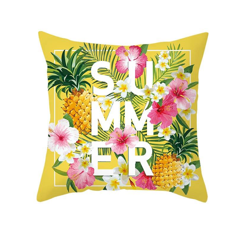 Plant Flower Creative Letter Pattern Printing Cover Car Sofa Cushion Cover Luxury Home Decoration Cushion Cover