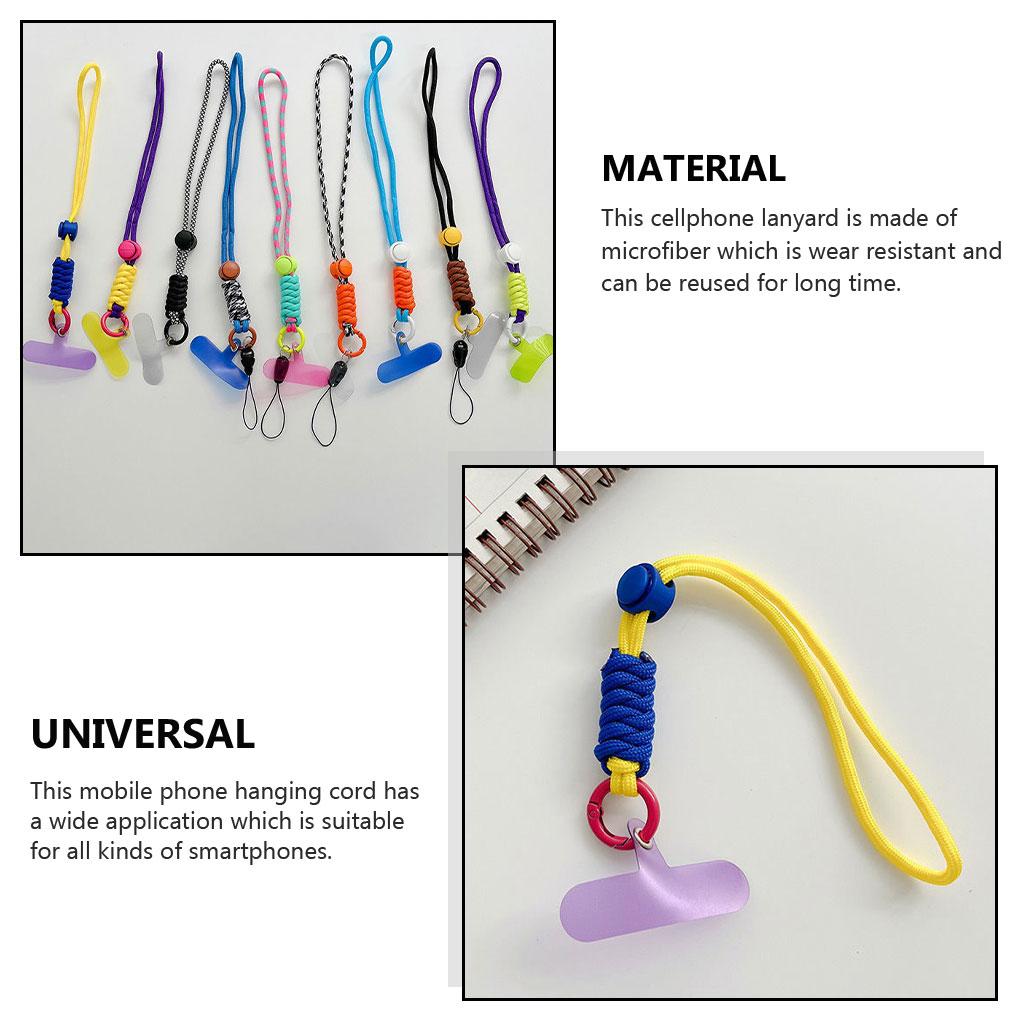 Mobile Phone Lanyard Adjustable Reusable Neck Hanging Rope with Hook Microfiber Safety Straps Accessory Picnic Running Type 9