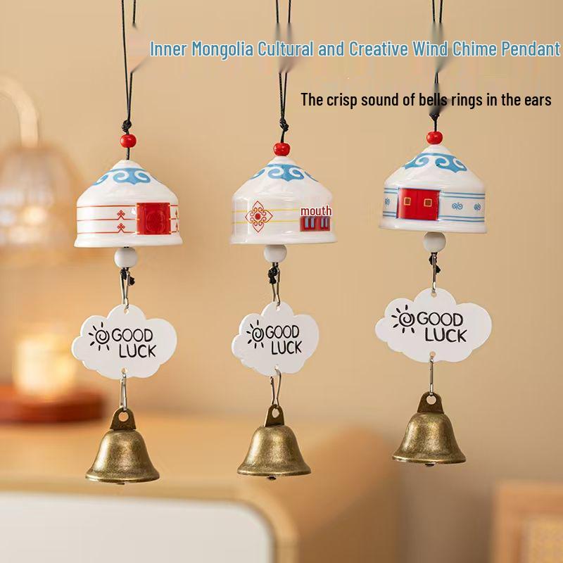 Yurt Ceramic Wind Chime Pendant - Balcony & Living Room Decoration