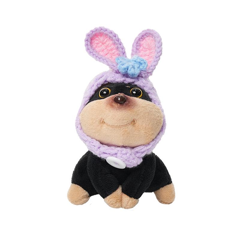 Plush Bee Dog Car Ornament - Cute Lying Doll for Console Display