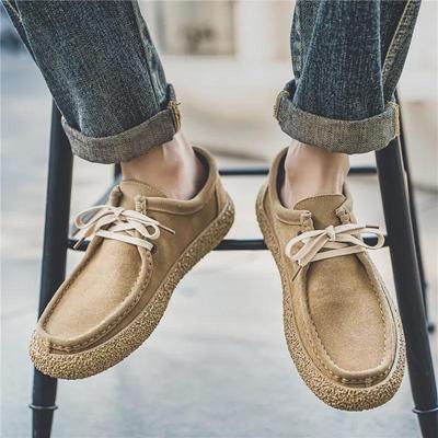 2024 Men's Frosted Leather Slip-On Shoes - Trendy Soft-Soled Casual Footwear for Spring & Summer