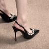 Fashion 2025 Summer High Heel Women Sandals Fashion Pointed Toe Crystal Shoes Ladies Elegant Dancing Party Pumps