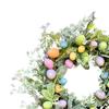 17.72inch Eucalyptus Wreath Ornament Greenery Leaves Artificial Flowers Easter Egg Garland for Party