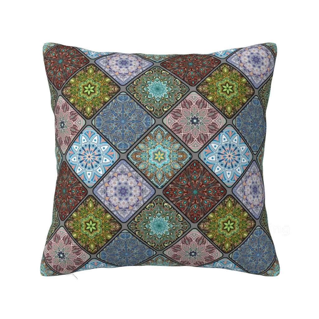 Boho Ethnic Traditional Pattern Pillowcase Home Office Car Body Pillow Case Cover Soft Cozy Cushion Cover for Sofa Bed 50x50cm