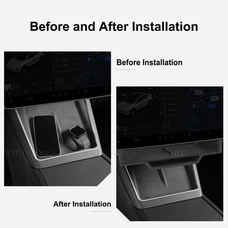 For Tesla Model 3/Y -2026 Storage Box Hidden Storage Case Tray Under The Central Control 16-inch Screen for Model Y Juniper