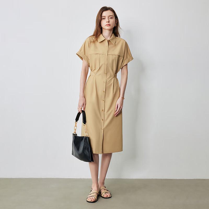 Women's Striped Workwear Shirt Dress