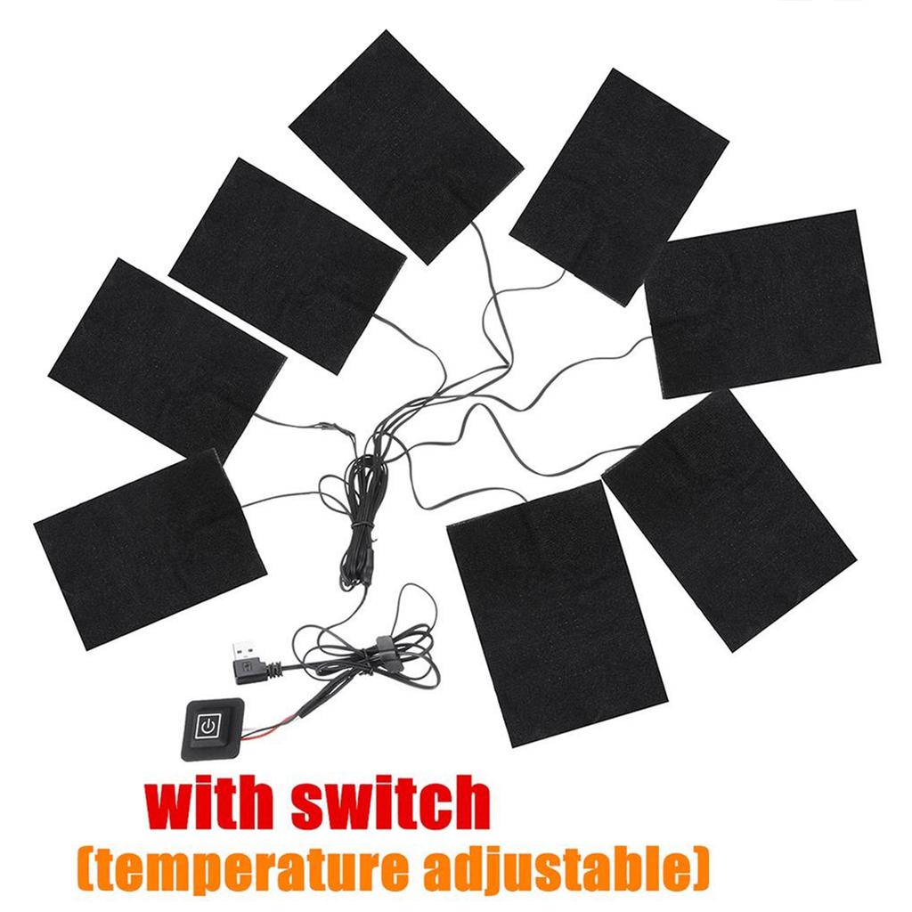 Carbon Fiber Heated Pad USB Winter Clothes Heater Pads for Cold Weather Clothes Warmer for Vest Jacket