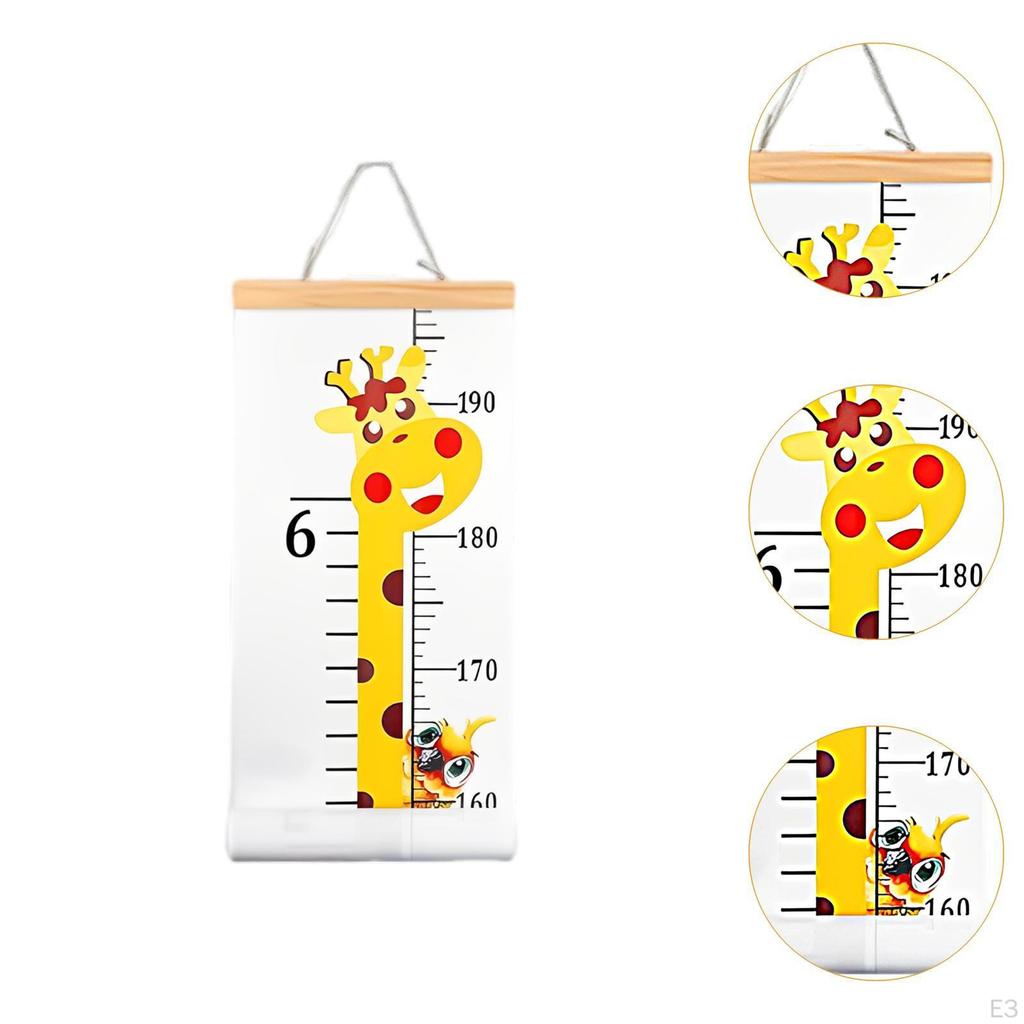 Children's Height Chart, Growth Record, Wall Hanging Ruler for Playroom Decoration