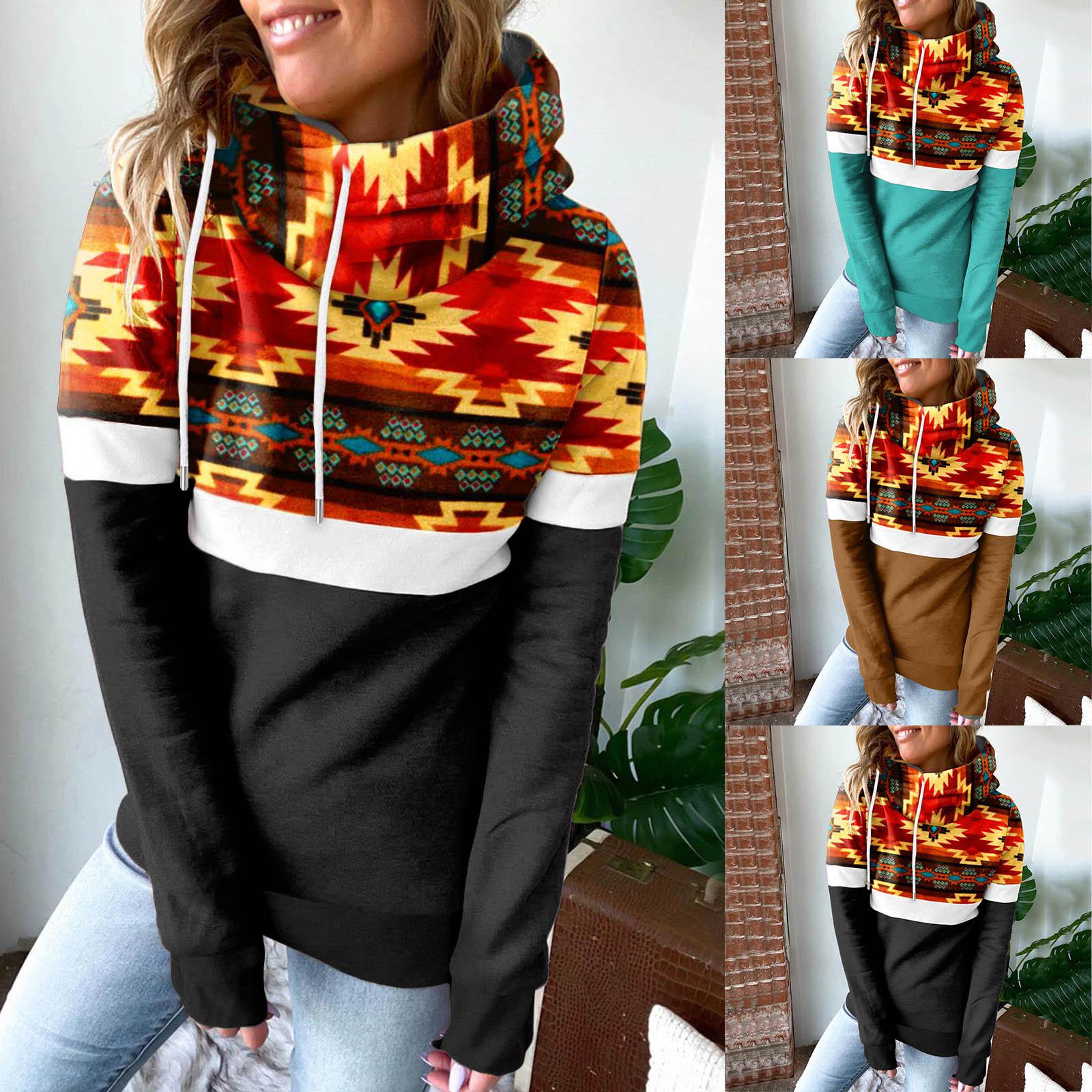 

Женская модная повседневная толстовка с длинными рукавами и воротником-шарфом с принтом, блузка XXL чёрный