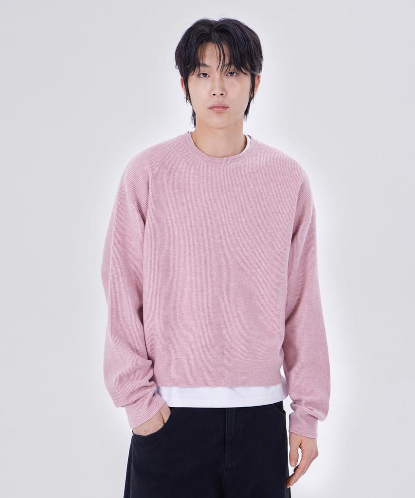 GLW Essential Round Neck Crop Knit Pink