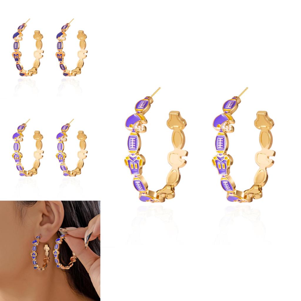 Stylish Geometric Earrings For Sports Fans With Nickelfree Posts