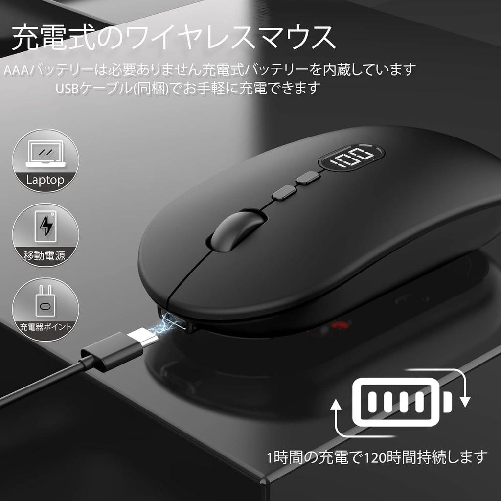 MAMBASNAKE X1 Wireless Mouse, 2.4GHz [Ultra-Slim Model with High Precision and Sensitivity], Quiet Click, Type-C Rechargeable, Power Indicator