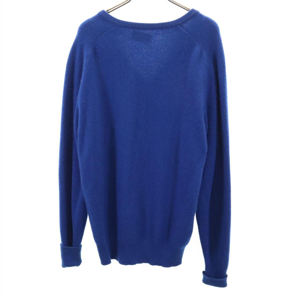 Aquascutum 70s 80s 100% Cashmere Vintage Long Sleeve V Neck Sweater Knit Women Used