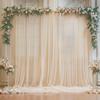 White Sheer Chiffon Backdrop Curtains, Wedding Backdrops Drapes for Birthday Party Photo Back Drop Background Home Decorations