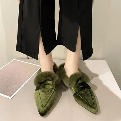 Moda Feminino Inverno Pelo Grosso Chinelos Sapatos Quentes Chinelos Plataforma Salto Alto Casual Algodão Chinelos de Casa Botas 2024 Novo Pelúcia Sapatos Femininos