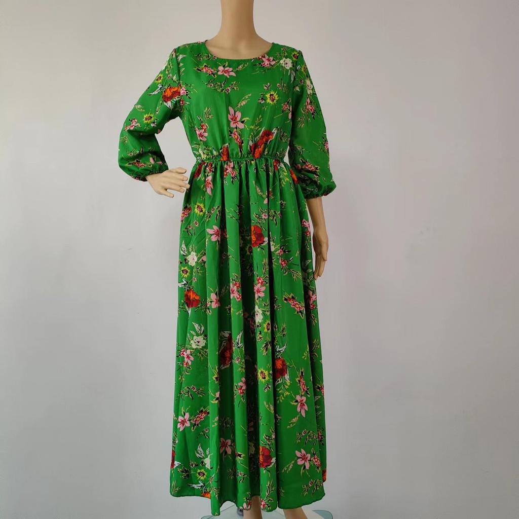 European & American Women's Chiffon Printed Swing Dress with Quantity Discounts