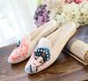 Women's Retro Embroidered Cotton Pointed Toe Slipper