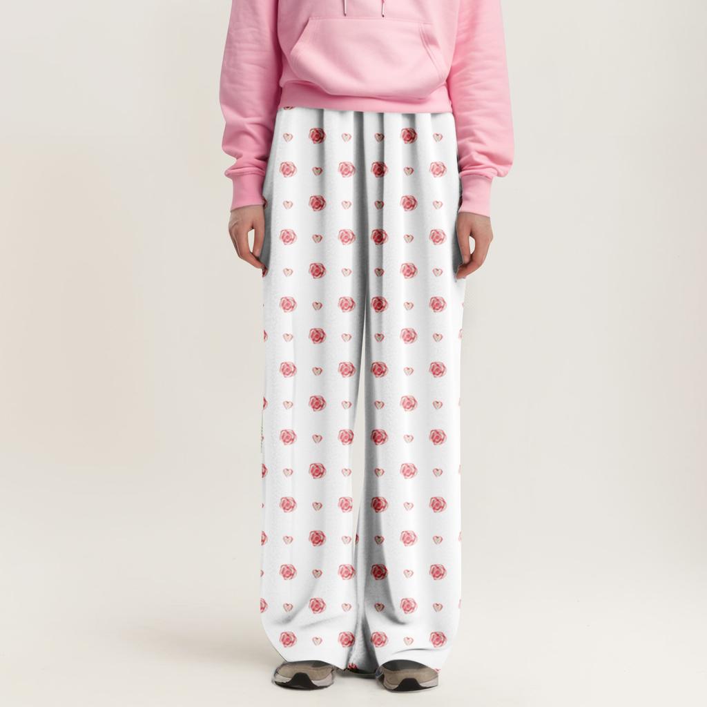 Womens Pajama Pants Sleepwear Casual Drawstring Elastic Waist Pants Comfy Straight Yoga Loose Trousers