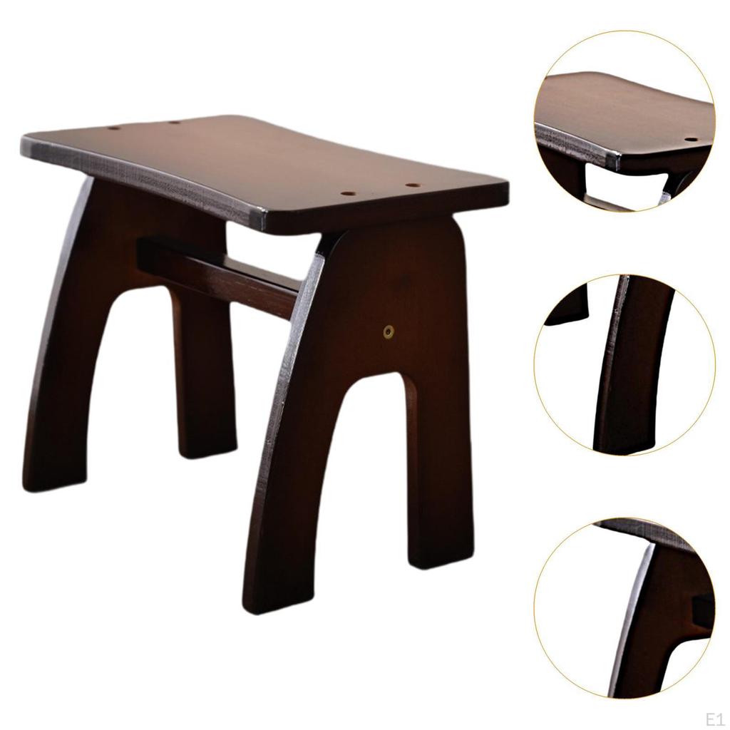 Wood Stool Footrest Sturdy Portable Solid Shoe Changing Footstool Multipurpose for Kitchen Nursery