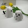 Hand-knitted Texture Ghost 3D Printed Dog/Cat Figurine Ornaments Knitted Halloween Animal Soft Cute Ornament Decorations Small Puppy/Kitten