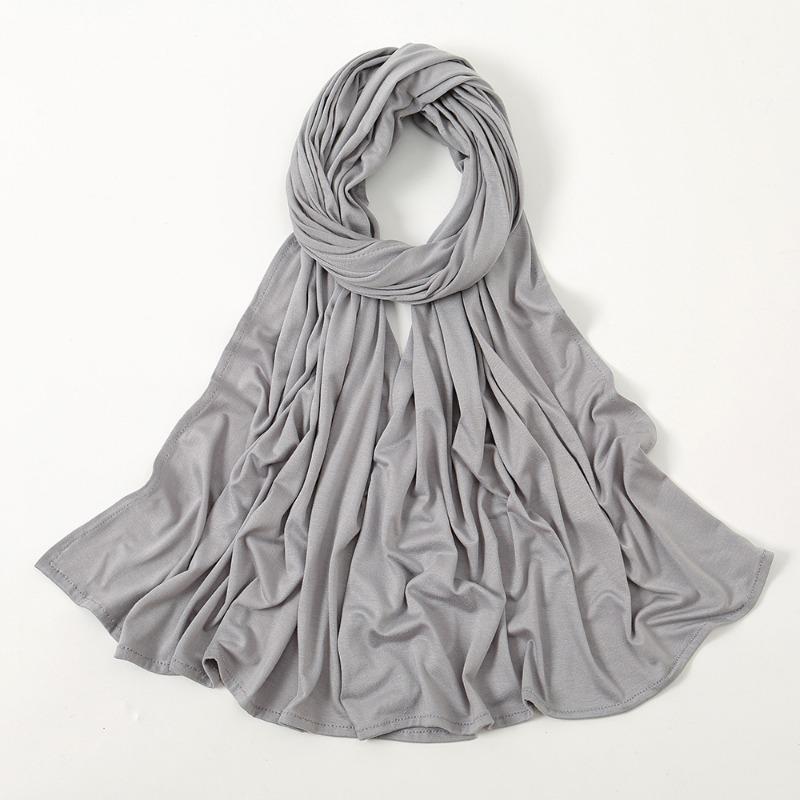 New solid color mercerized cotton sweat cloth headscarf hot-selling monochrome soft scarf YW