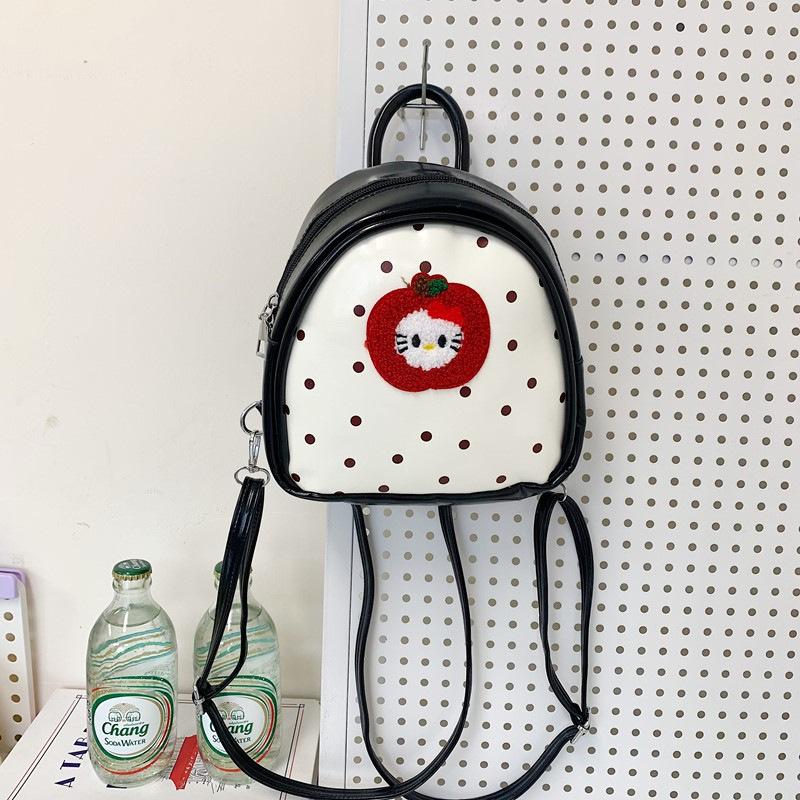 Red Polka Dot Cat Backpack Bag Women's New Spring and Summer High-end Niche Design College Wind Backpack