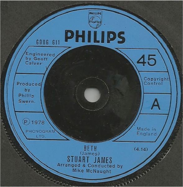 

7inch Record STU JAMES - Beth 6006611 Philips 1979 UK Pop Used