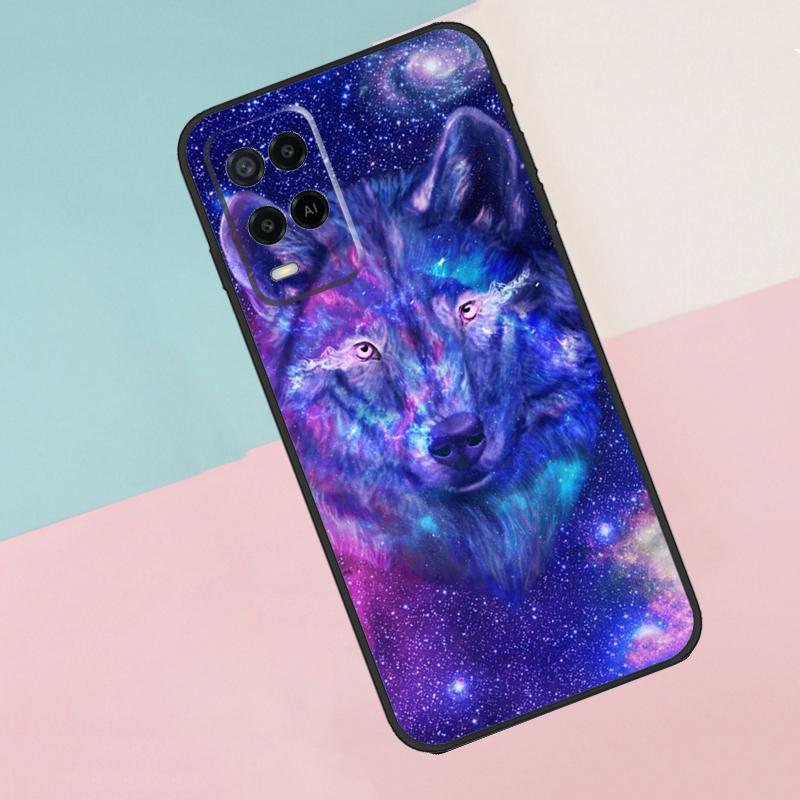 Cute Galaxys Wolf For Oppo A40 A60 A80 A18 A38 A58 A78 A98 A79 A16 A76 A96 A15 A74 A94 A54 A77 A17 Phone Case