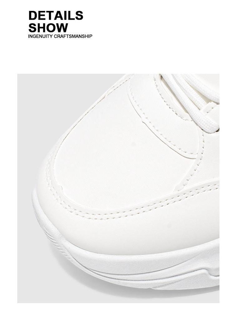 Men's Trendy High-Top White Sneakers: Breathable, Versatile Thick-Soled Casual Shoes