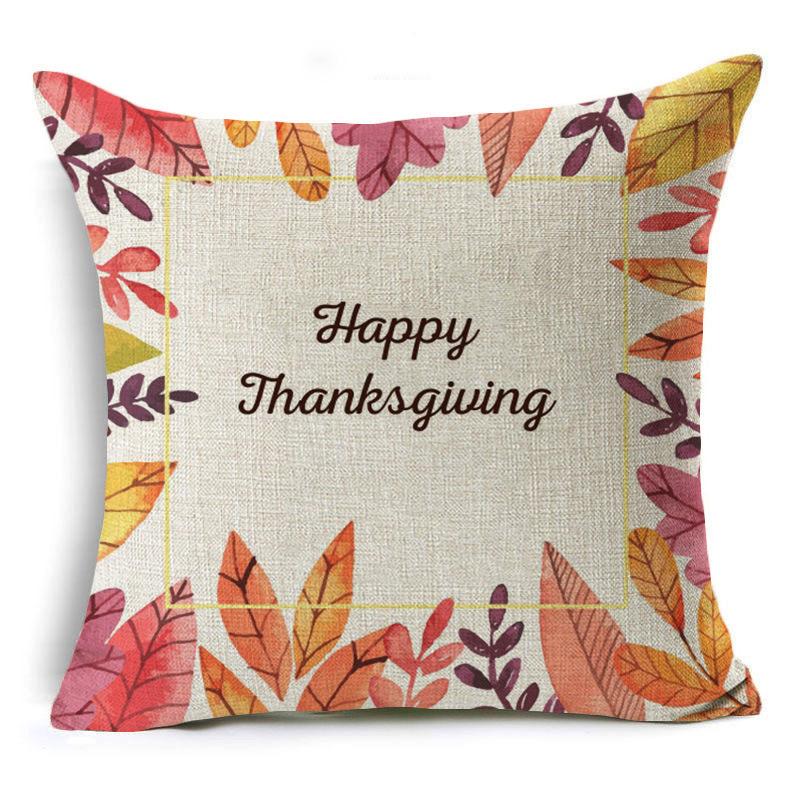 New Thanksgiving Pumpkin Linen Pillow Cover Festive Home Decoration Pillow Cushion Cover