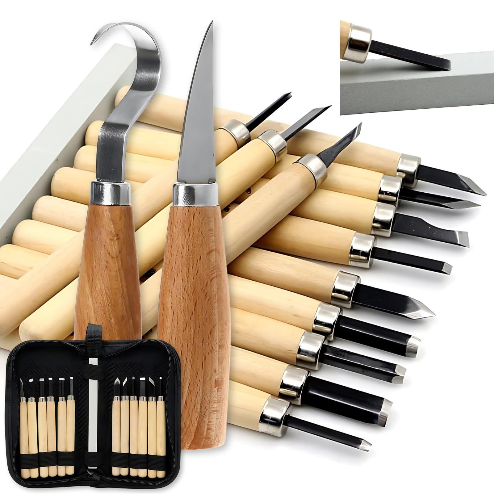 

COLORBIRD Carving Knife Set for Elementary School Wood Buddha Eraser Design Hook Art Knife Woodworking, Students, Carving, Printmaking, Carving,